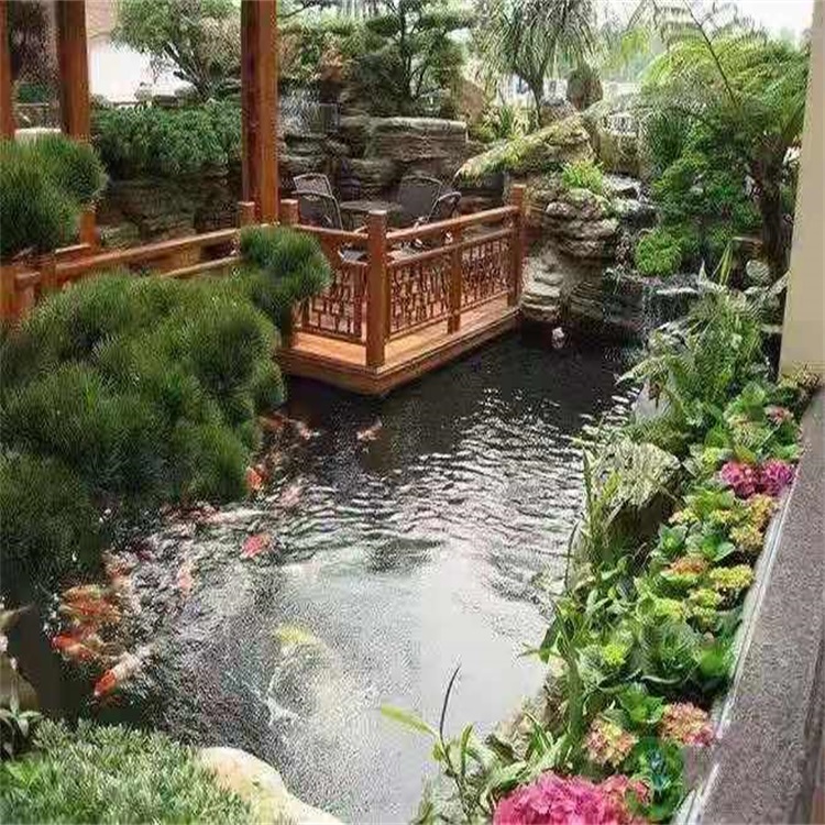 忻府别墅庭院景观设计鱼池